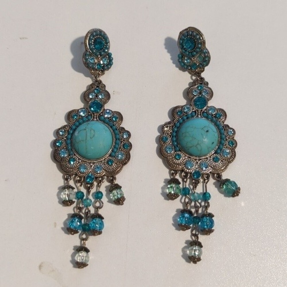 Vintage Turquoise Long Earrings
